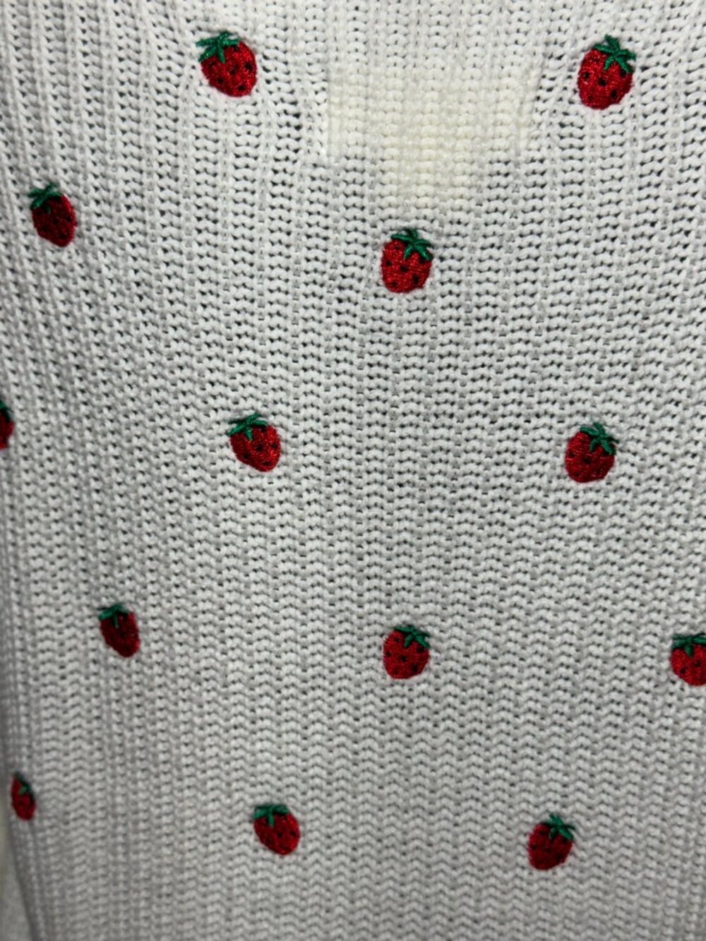 Maeve Anthropologie Strawberry Embroidered Square Neck Sweater S - Picture 4 of 10